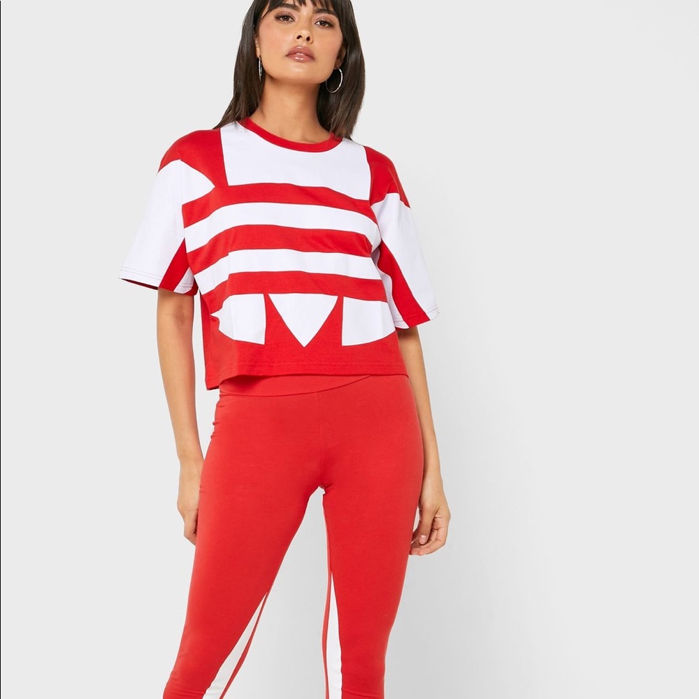 ADIDAS Womens Lrg Logo Tee and Hat